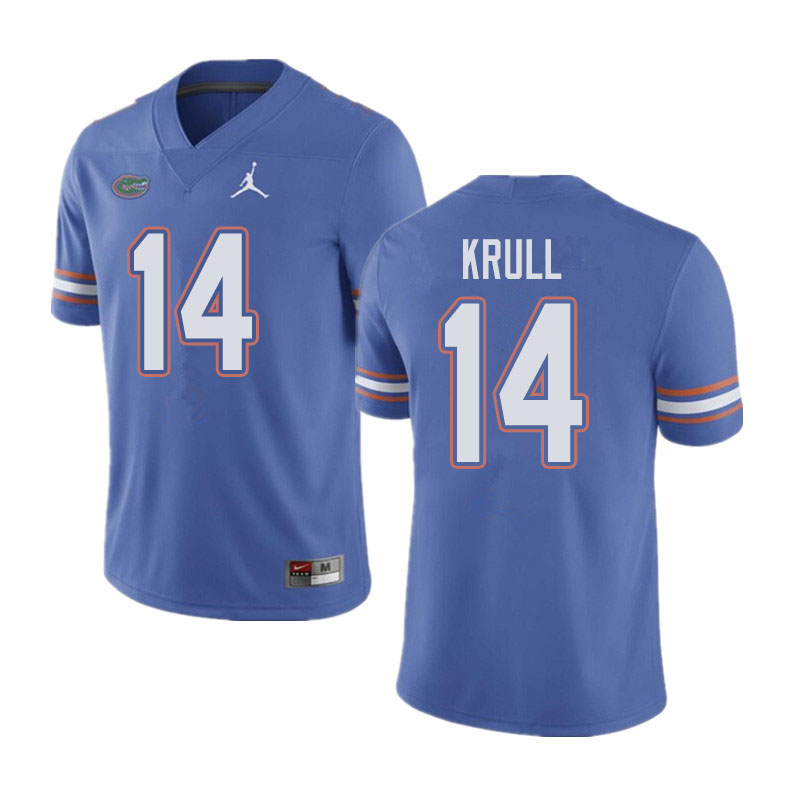 Jordan Brand Men #14 Lucas Krull Florida Gators College Football Jerseys Sale-Blue - Click Image to Close